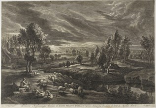 Landscape with Sheep, from The Small Landscapes, c. 1638, Schelte Adamsz. Bolswert (Dutch, active