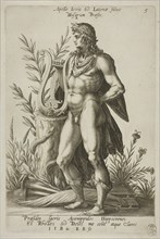 Apollo, plate 5 from Parnassus Biceps, 1601, Robert Boissard (French, c. 1570–after 1597), after