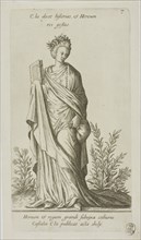 Clio, Muse of History, plate 7 from Parnassus Biceps, 1601, Johann Theodor de Bry (German,