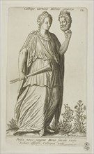 Calliope, Muse of Epic Poetry, plate 12 from Parnassus Biceps, 1601, Johann Theodor de Bry (German,