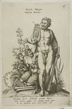 Hercules, plate 16 from Parnassus Biceps, 1601, Robert Boissard (French, c. 1570–after 1597), after
