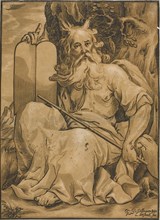Moses with the Tables of the Law, n.d., Ludolph Büsinck (German, 1585-1648), after G.L’Allemand,