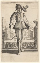 The Captain or The Lover, from Three Italian Comedians, 1618–20, Jacques Callot, French, 1592-1635,