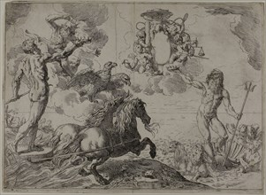 Jupiter, Neptune and Pluto Offering their Crowns to the Arms of Cardinal Borghese, 1640/45, Simone
