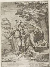 Jacob and Rachel, 1581, Agostino Carracci (Italian, 1557-1602), after Denys Calvaert (Flemish,