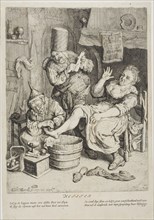 The Cupper (Kopster), 1695, Cornelis Dusart, Dutch, 1660-1704, Holland, Etching on paper, 223 x 170
