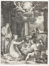 The Adoration of the Shepherds, plate three from The Birth and Early Life of Christ, 1594, Hendrick