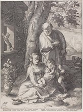 The Holy Family with the Infant John the Baptist, plate six from The Birth and Early Life of