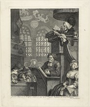 The Sleeping Congregation, October 1736, William Hogarth, English, 1697-1764, England, Etching and