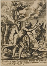 Expulsion from Paradise, 1651, Wenceslaus Hollar (Czech, 1607-1677), after Hans Holbein the younger