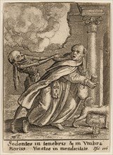 The Monk and Death, 1651, Wenceslaus Hollar (Czech, 1607-1677), after Hans Holbein the younger
