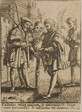 The Advocate and Death, 1651, Wenceslaus Hollar (Czech, 1607-1677), after Hans Holbein the younger