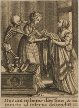 The Bride and Death, 1651, Wenceslaus Hollar (Czech, 1607-1677), after Hans Holbein the younger