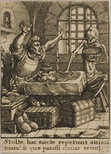 The Rich Man and Death, 1651, Wenceslaus Hollar (Czech, 1607-1677), after Hans Holbein the younger