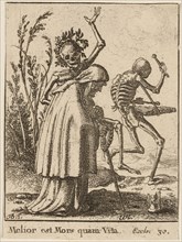 The Old Woman and Death, 1651, Wenceslaus Hollar (Czech, 1607-1677), after Hans Holbein the younger