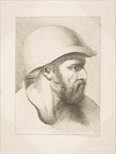 Bearded Male Head with Steel Helmet, n.d., Christian Frederick Köhlitz, German, active 1770-1790,