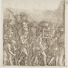 Triumph of Caesar: Soldiers Carrying Trophies, c. 1495, School of Andrea Mantegna, Italian,