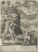 Apollo Slaying Python, plate one from The History of Apollo and Daphne, c. 1532, Master of the Die