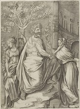 Man Under a Laurel Tree, 1515/30, Agostino dei Musi (Italian, c. 1490-after 1536), after Raffaello