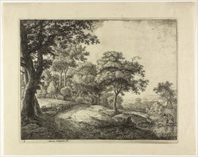Man and Woman Crossing the Stream, n.d., Anthoni Waterlo, Dutch, 1609-1690, Holland, Etching on