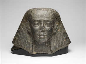 Head of an Official, Middle Kingdom, Dynasty 13 (1773–1650 BC), Egyptian, Egypt, Granite, 33.8 × 46