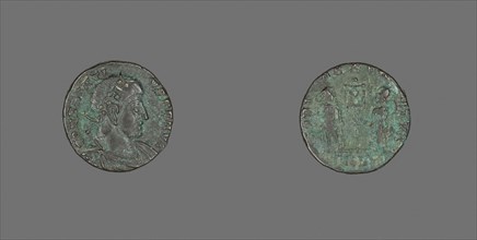 Coin Portraying Emperor Constantius II, after AD 340, Roman, minted in Trier, Roman Empire, Bronze,