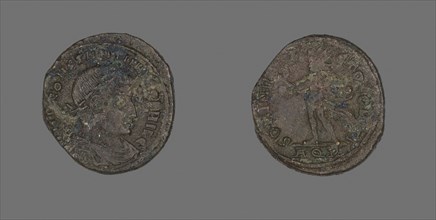 Coin Portraying Emperor Constantine I, AD 317, Roman, minted in Aquileia, Roman Empire, Bronze,