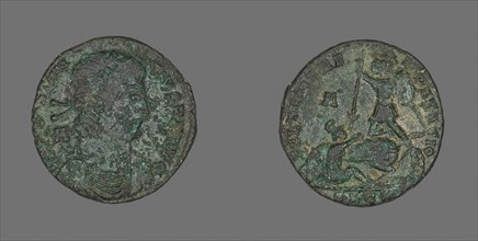 Coin Portraying Emperor Constantius II, AD 348/350, Roman, minted in Lyons, Roman Empire, Bronze,