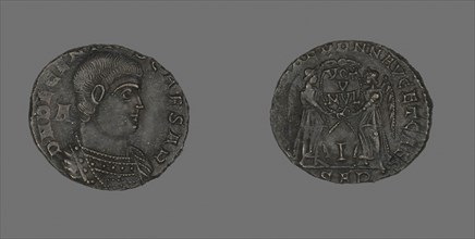 Coin Portraying Emperor Decentius, AD 351/353, Roman, Roman Empire, Bronze, Diam. 2.2 cm, 4.67 g