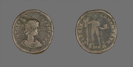 Coin Portraying Emperor Theodosius, AD 379/395, Roman, minted in Cyzicus, Roman Empire, Bronze,