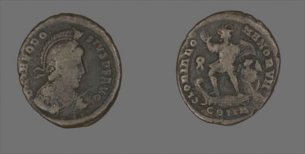 Coin Portraying the Emperor Theodosius, AD 379/395, Roman, minted in Constantinople, Roman Empire,