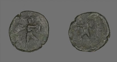 Coin Depicting the Catanian Brothers, 3rd/2nd century BC, Roman, minted in Catana, Sicily, Roman