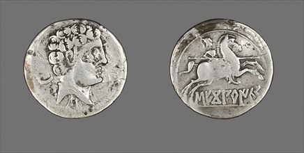 Denarius (Coin) Depicting a Laureate, about 100/50 BC, Roman, Rome, Silver, Diam. 2.2 cm, 3.40 g