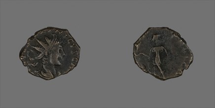 Coin Portraying Emperor Tetricus II, AD 271/274, Roman, Roman Empire, Silvered bronze, Diam. 1.8