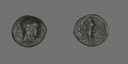 Coin Depicting the Goddess Athena, 246/225 BC, Greek, Greece, Bronze, Diam. 1.7 cm, 4.39 g