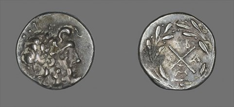 Hemidrachm (Coin) Depicting the God Zeus Amarios, 191/146 BC, Greek, minted in Messene, Ancient