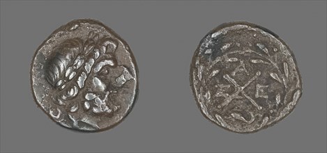 Hemidrachm (Coin) Depicting the God Zeus Amarios, 280/146 BC, Greek, Ancient Greece, Silver, Diam.