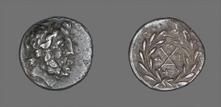 Hemidrachm (Coin) Depicting the God Zeus Amarios, before 222 BC, Greek, Mantíneia, Silver, Diam. 1