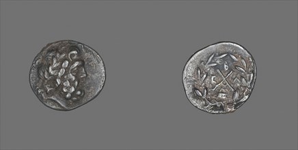 Hemidrachm (Coin) Depicting the God Zeus Amarios, 234/146 BC, Greek, Mantíneia, Silver, Diam. 1.6