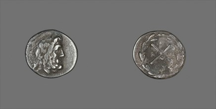 Hemidrachm (Coin) Depicting the God Zeus Amarios, 222/146 BC, Greek, Ancient Greece, Silver, Diam.