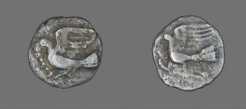 Obol (Coin) Depicting a Dove, 400/323 BC, Greek, Ancient Greece, Silver, Diam. 1.1 cm, 0.72 g
