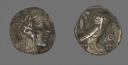 Tetradrachm (Coin) Depicting the Goddess Athena, 490/322 BC, Greek, minted in Athens, Athens,