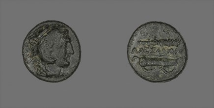 Coin Depicting the Hero Herakles, 336/323 BC, Greek, Ancient Greece, Bronze, Diam. 1.8 cm, 5.81 g