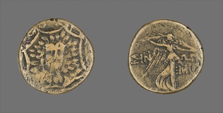 Coin Depicting a Gorgoneion, 120/63 BC, Greek, Ancient Greece, Bronze, Diam. 2.2 cm, 7.09 g