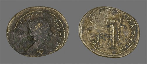 Coin Depicting a Female Bust, AD 98/117 (?), Roman, Rome, Bronze, Diam. 3 cm, 10.49 g