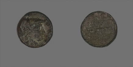 Coin Depicting the Goddess Athena, 200/133 BC, Greek, Ancient Greece, Bronze, Diam. 1.7 cm, 6.07 g