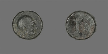 Coin Depicting the Goddess Athena, after 133 BC, Greek, Ancient Greece, Bronze, Diam. 1.8 cm, 8.67