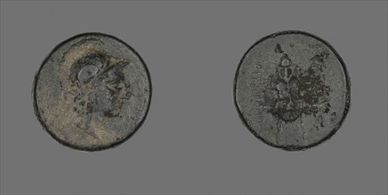 Coin Depicting the Goddess Athena, about 200/133 BC, Greek, Ancient Greece, Bronze, Diam. 1.9 cm, 6
