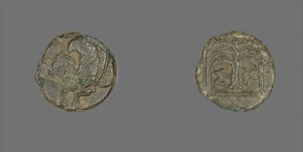 Coin Depicting Pegasus, 4th century BC, Greek, Ancient Greece, Bronze, Diam. 1 cm, 0.97 g