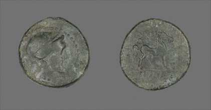 Coin Depicting the Amazon Cyme, 250/190 BC, Greek, Ancient Greece, Bronze, Diam. 2.3 cm, 8.15 g